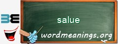 WordMeaning blackboard for salue
